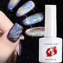 Glitter 8ml Rainbow Cat Eye Nail Gel Holographic Glitter Magnetic Gel
