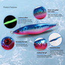 S Shaped Luminous Fishing Lure 12cm 160g Metal Artificial Bait (JIG81-2)