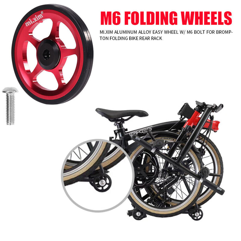 Mi.Xim CNC Aluminum Rear Rack Easywheel with M6 Bolt for Brompton Folding Bike
