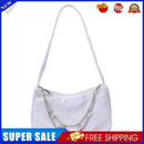 Fashion Women Pure Color Butterfly Chain Underarm Bag Hobos Handbag (White)