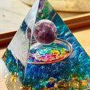 Orgone Pyramid Crystal Amethyst Peridot Healing Stone Energy Generator (G)