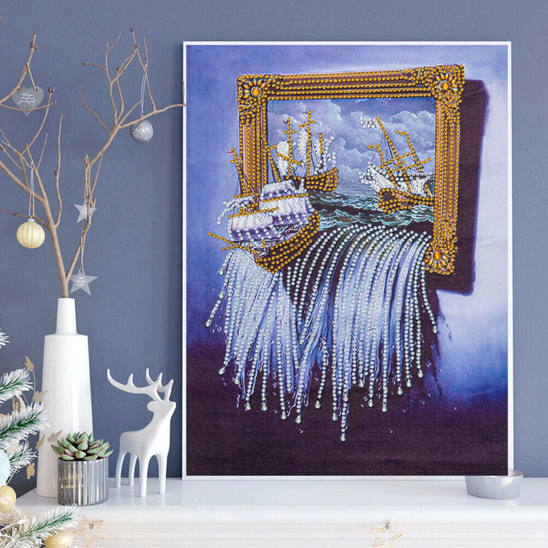 5D Diamond Painting Boat Partial Special Shape Drill DIY Crafts Mosaic Pictur