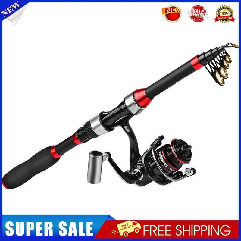 #A Fishing Rod with Spinning Reel Anti Slip Metal Long Shot Hard Ultra Light Pol