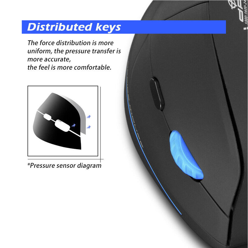 ZELOTES F-35A 2.4GHz Wireless Vertical 2400DPI Adjustable Optical PC Mouse