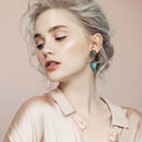 Retro Boho Bull Head Drop Dangle Earrings Western Turquoise Earring Jewelry