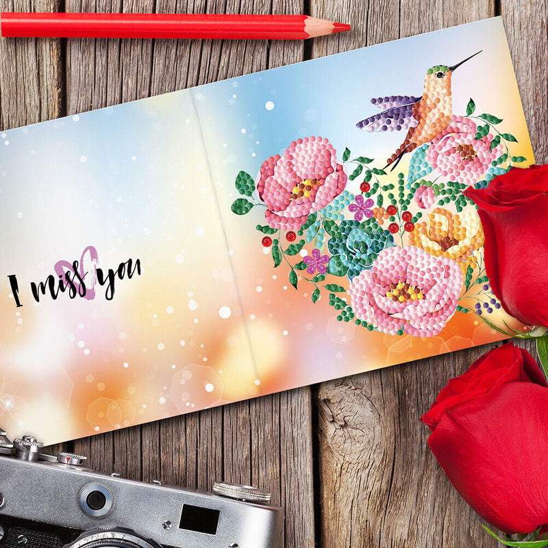 12pcs DIY Diamond Painting Greeting Cards Mosaic Birthday Postcard (HKDZ07)