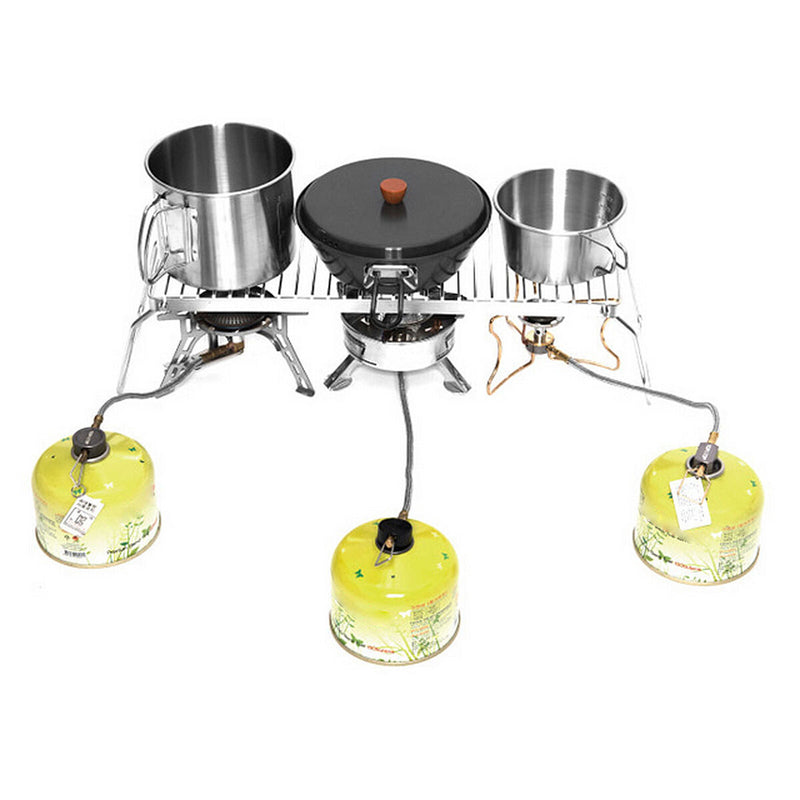 Outdoor Gas Stove Stand Foldable Backpack Fire Barbeque Grill Rack Stand