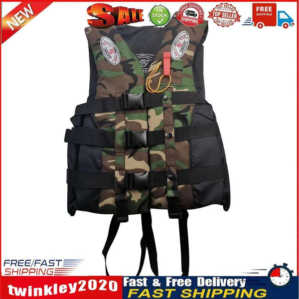 Camouflage Drifting Life Jacket Water Sport Safety Buoyancy Life Vest (S) Newly