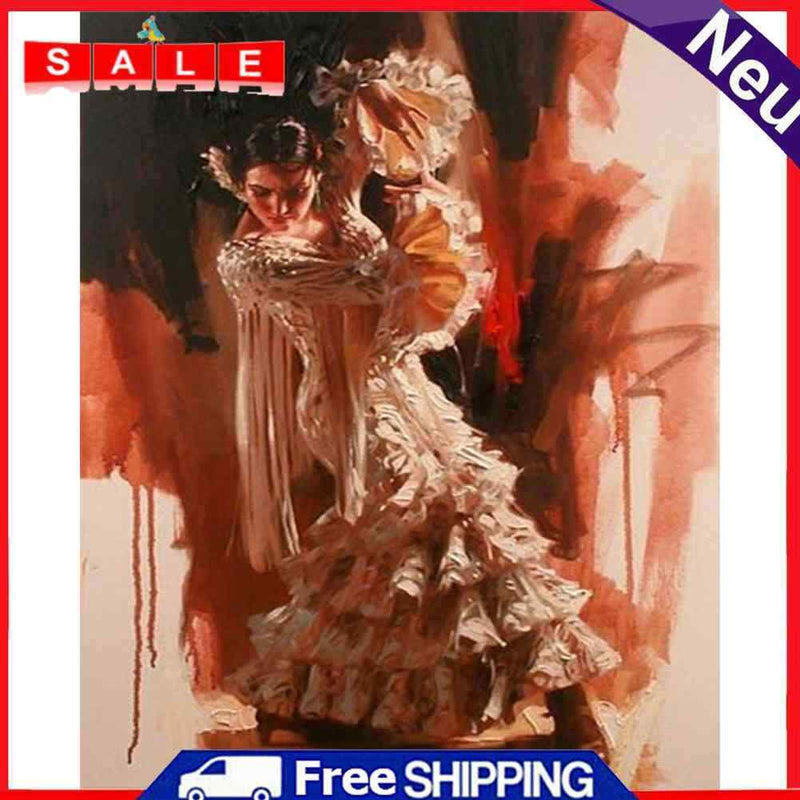 Oil Paint By Numbers Dancing Girl Frameless Picture Craft Living Room Decoration