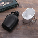Portable Outdoor Hiking Camping Digital Kettle Bottle with Lunch Box(Black)