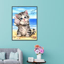 5D DIY Diamond Painting Cat Cross Stitch Embroidery Mosaic Kit Needlework Newly