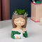 Cartoon Girl Flowerpot Holder Figures Bonsai Pot Vase Home Planter Decorations