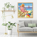 Beach Chair Oil Paint By Numbers Kits DIY Handpainted on Canvas Wall Art