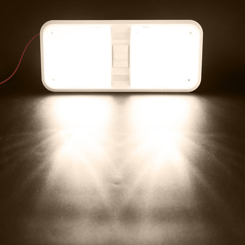 48 LED Indoor Ceiling Dome Light with Switch for RV Boat Marine Camper 12V DC