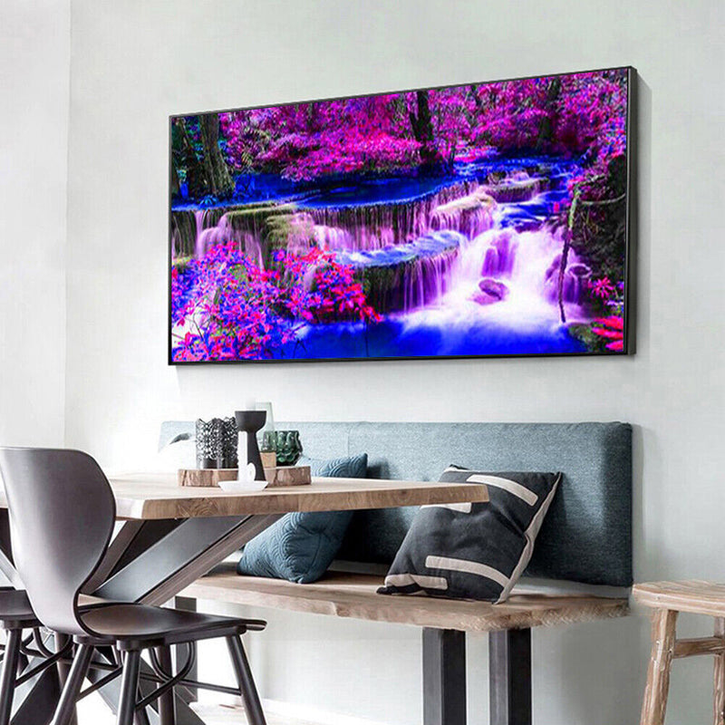 5D DIY Full Round Drill Diamond Painting Kit Waterfall Scenery Drawing Orname