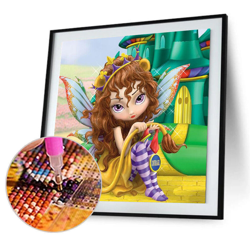 DIY Full Round Drill Diamond Painting butterfly fairy Mosaic Rhinestone Art