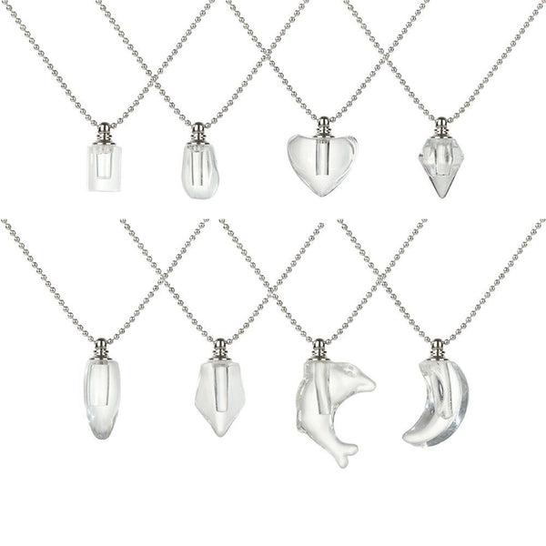 Wishing Bottle Pendant Perfume Jar Pendant Crystal Vial Necklace Lucky Charm