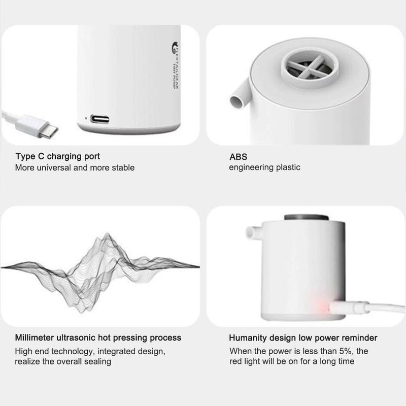 Mini Inflatable Pump Ultralight USB Charging Outdoor Air Pump Camping Light