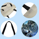 Wolf Printed Shoulder Shopping Bag Casual Large Tote Handbag (40*40cm)