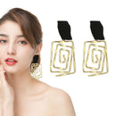 Girls Gift Dangle Drop Metal Maze Geometric Spiral Earrings Hanging Earrings