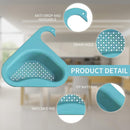 Sink Strainer Basket Triangular Hanging Filter Sink Storage Shelf (Green)