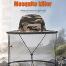 Outdoor Fishing Camp Cap Anti Mosquito Bee Sunshade Net Protector Hat (A) Newly