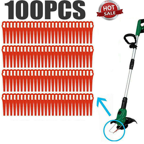100pcs Red Plastic Blades Cutter Replace For Cordless Grass Trimmer Strimmer