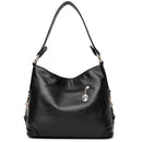 Women Bag Soft PU Leather Messenger Totes Handbags Shoulder Bags(Black)