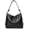 Women Bag Soft PU Leather Messenger Totes Handbags Shoulder Bags(Black)