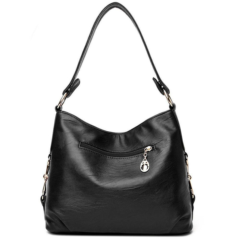 Women Bag Soft PU Leather Messenger Totes Handbags Shoulder Bags(Black)