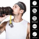Women Men Elastic Headband Breathable Sweat Absorption Headdress (Black)