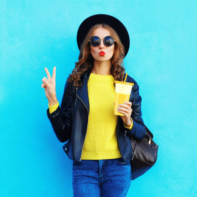 Reusable Color Changing Cups 7pcs Cold Drinks Travel Tumbler with Lids Straws