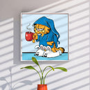 Cartoon Cat Full Round Drill Home Decoration Wallart Prints for Living Room
