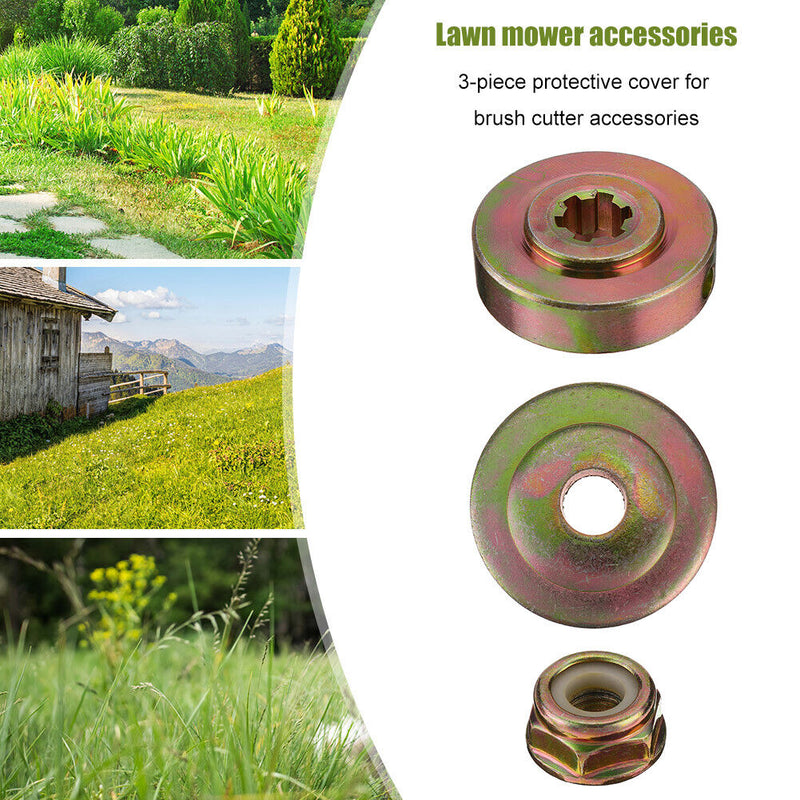 3pcs Steel Grass Trimmer Head Gearbox Fixing Kit Derusting Weeding Wheel Pl