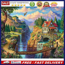 DIY Landscape House Mosaic Full Round Diamond Drawing Handmade Rhinestone C
