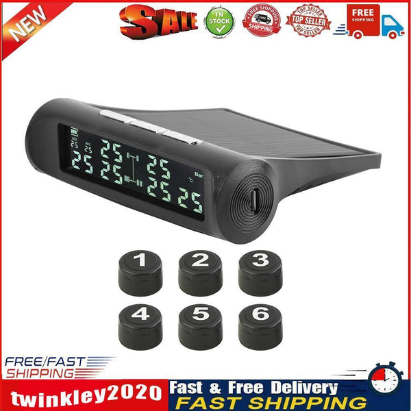 AN-07 Solar Truck TPMS LCD Display Tire Pressure Monitoring Alarm System Newly