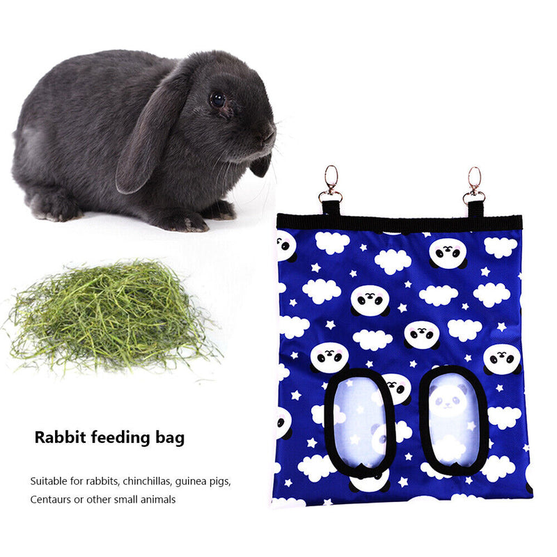 Hay Bag Hanging Pouch Holder Feeding Container for Rabbit Guinea Pig (B) Newly