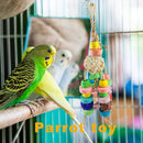 Colorful Rattan Ball Wood Bird Cage Decor Parrot Chewing Stand Swing Pet Pr