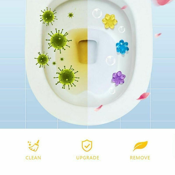 Toilet Deodorant Bathroom Spray Air Freshener Bowl Flower Gel Cleaner C8E1