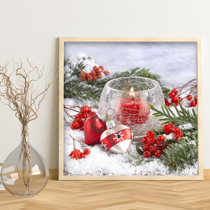Handmade Christmas Heart 5D DIY Full Round Drill Drawing Kit Diamond Painting
