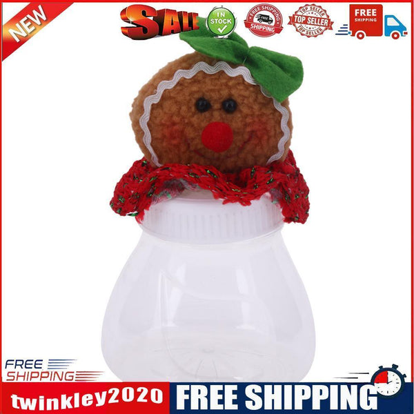 Candy Jar Box Gingerbread Man Food Cans Christmas Decor Supplies(Women)