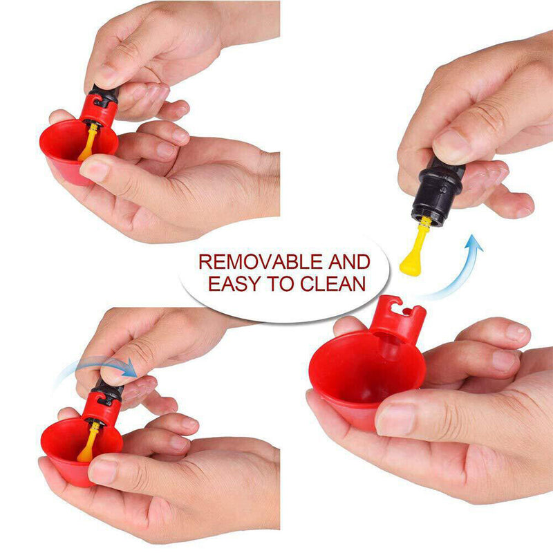 Pigeon Automatic Nipple Drinking Cup Quail Bird Chicken Drinker Bowl (Red) Newly