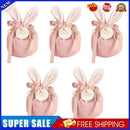 Velvet Easter Rabbit Candy Packing Bags Jewelry Organizer Decor (Pink)