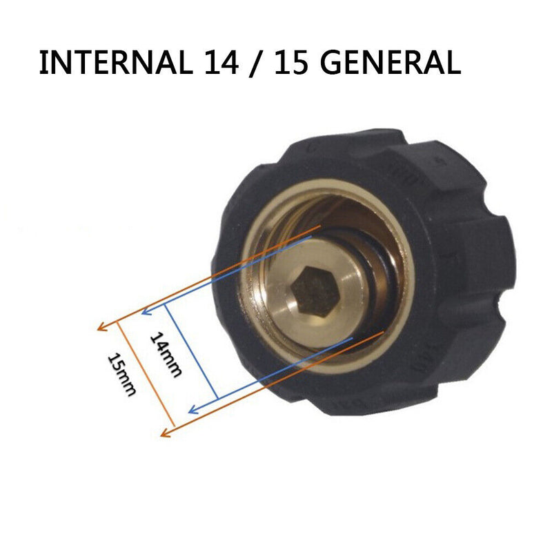 1/4 3/8 inch Quick Connect Male to M22 14 15 mm Female Pressure Washer Adap