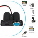 Universal 12V/24V Two USB Port Car Cigarette Lighter Power Adapter Fast Charger