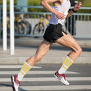 Anti-slip Sports Socks Women Men Cycling Calf Length Socks (Yellow Stripe)
