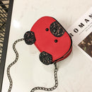 Cute Shoulder Bags Sequins Baby Girls Purse Chain Messenger Handbags (Red)