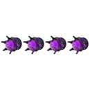 4pcs Auto Car Bling Rhinestone Black Crown Wheel Tire Valve Caps (Purple)