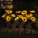 LED Solar Sunflower Shape Light Ground Plug-in Iron Lamp Path Decor (B) Newly