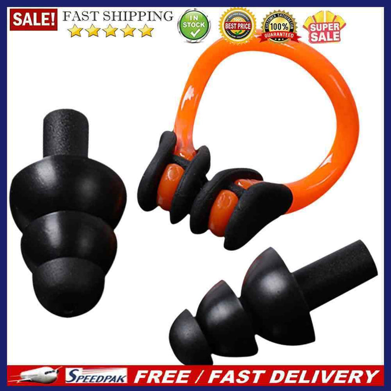 Waterproof Summer Swimming Earplugs + Nose Clip Kits for Surf Diving Water Sp